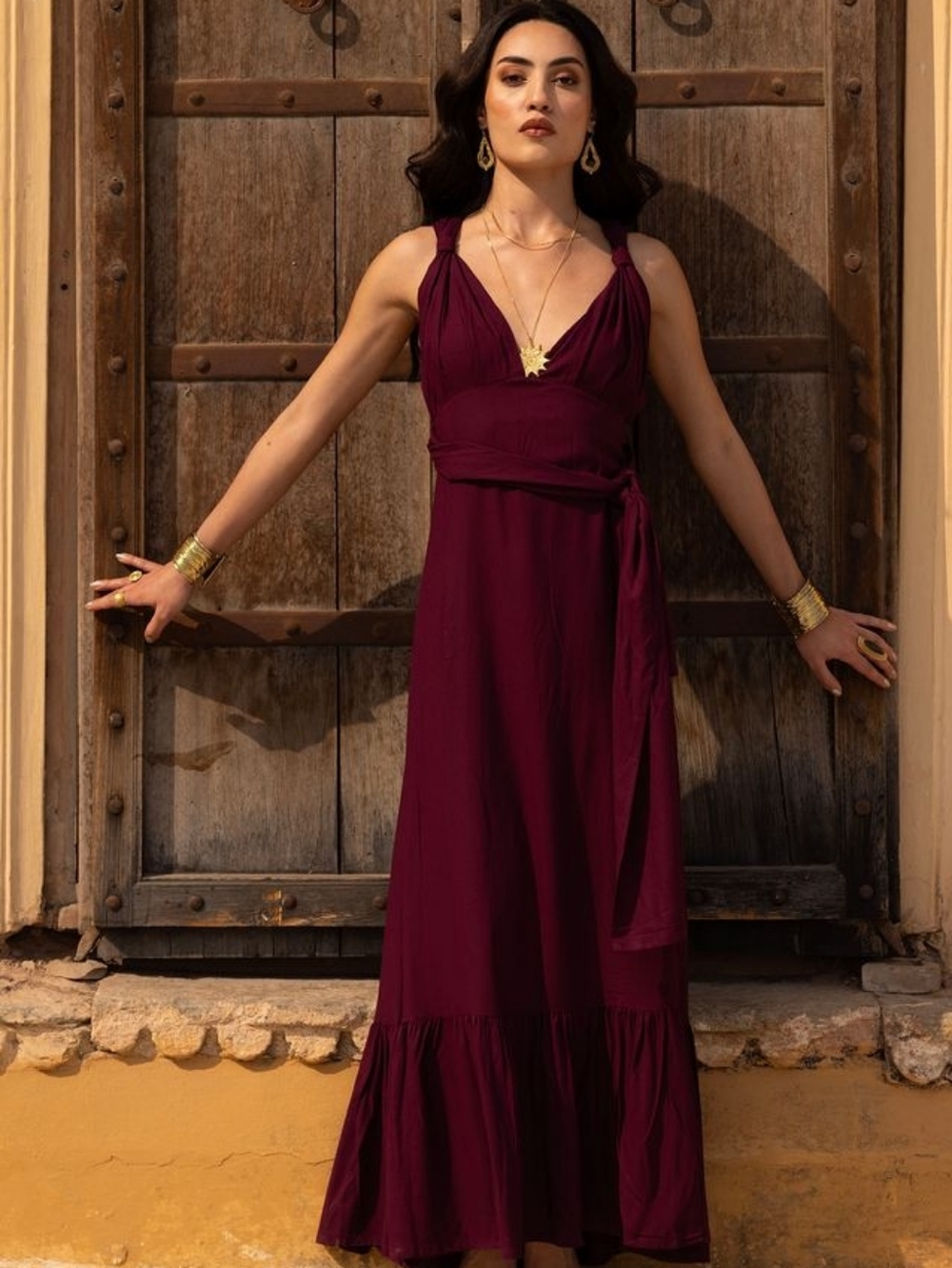 Veena Vintage Sissy Maxi Dress, S/M, Cotton